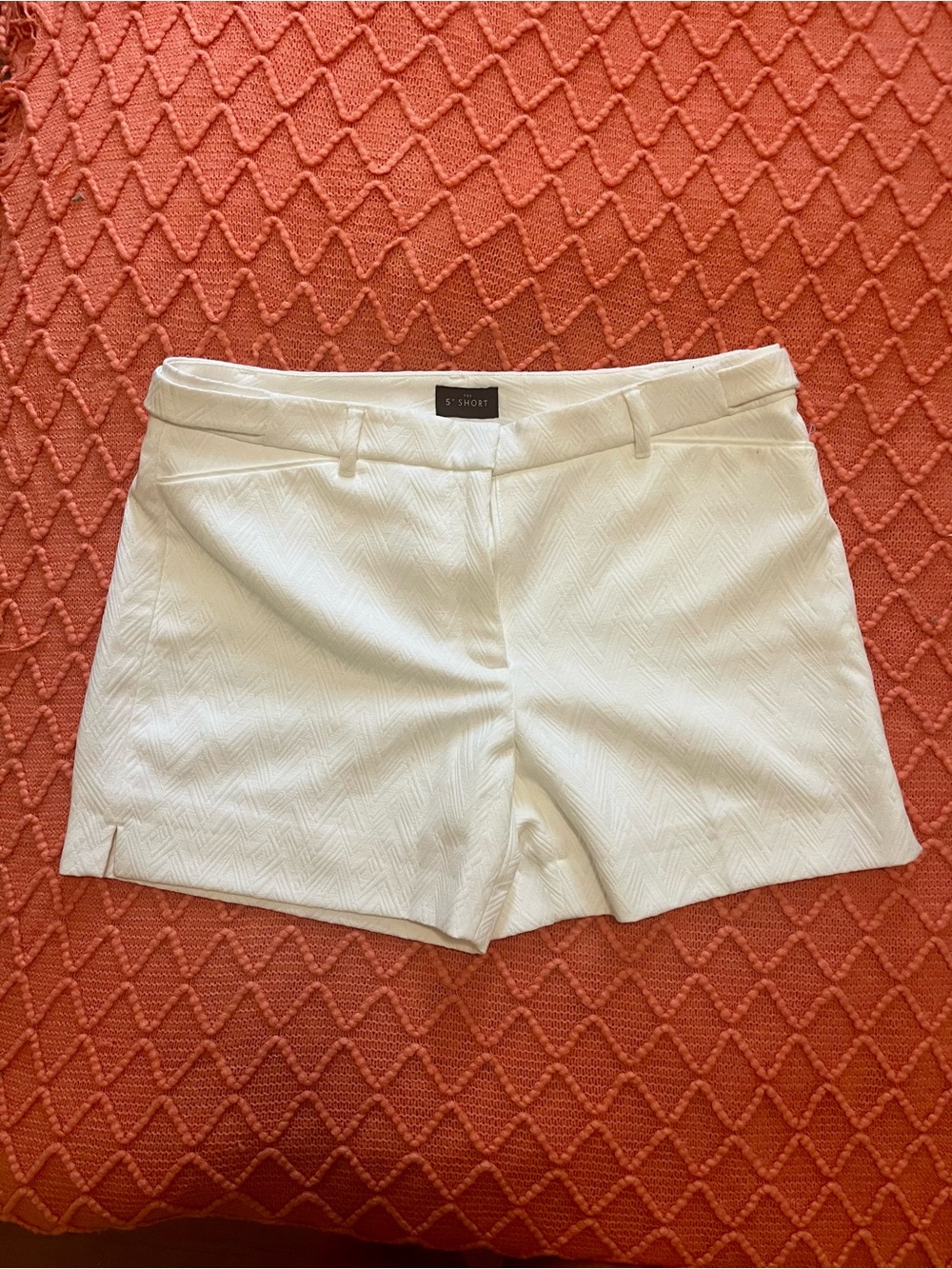 White Women's Tailored Textured Shorts NWOT